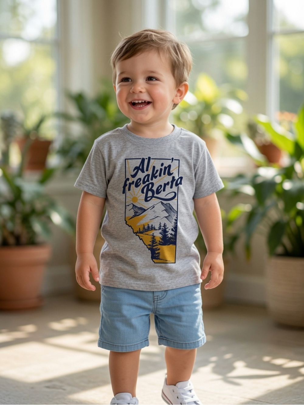 NWOT Kids Grey 'Al'freakin' Berta' Graphic Tee